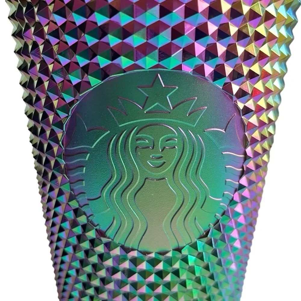 OIL SLICK Starbucks NWT Cold Cup Tumbler Grande Studded Rainbow Halloween 16 oz